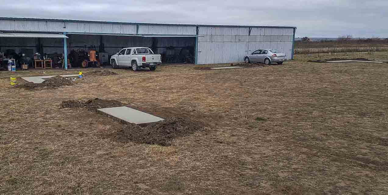 Balizas de la plataforma en construcción