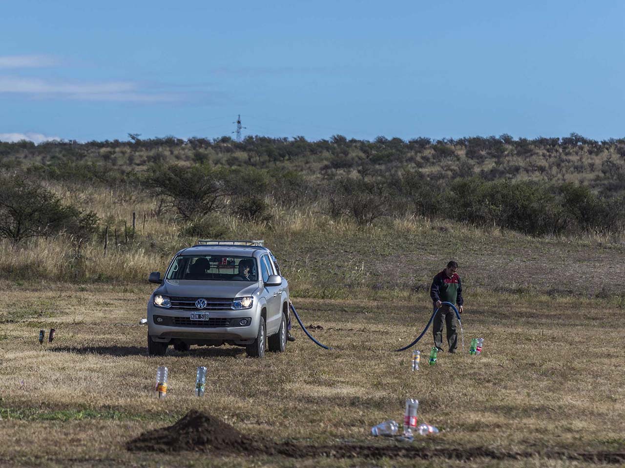 Preparando las balizas de la plataforma