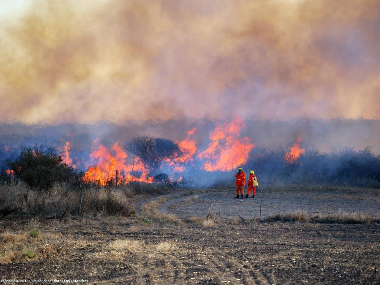 Incendio en el predio del aeródromo