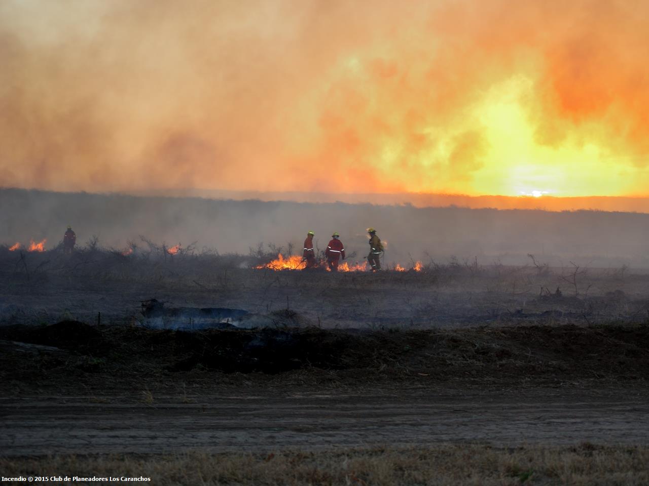 Incendio en el predio del aeródromo