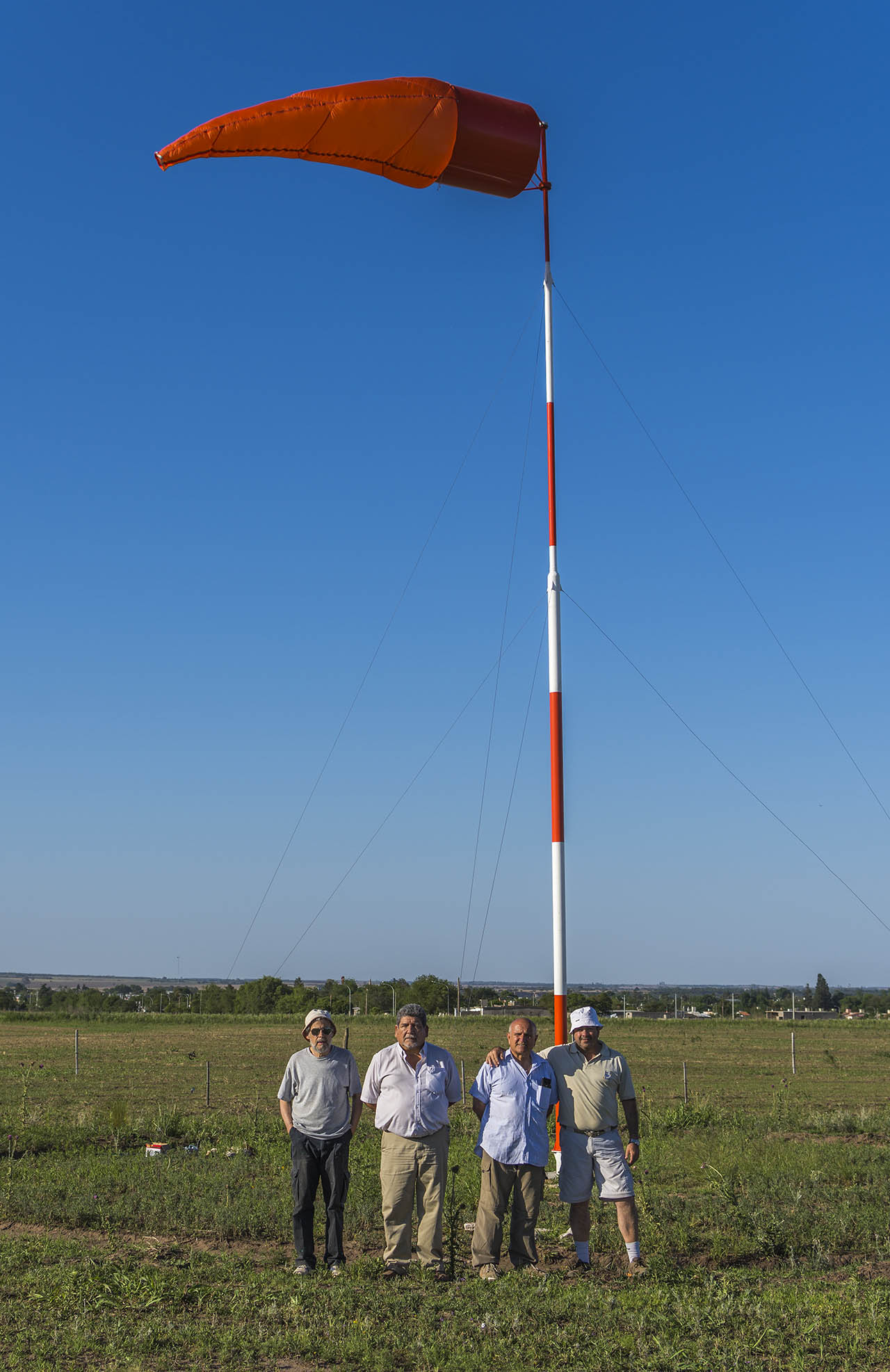Colocación de la manga de viento