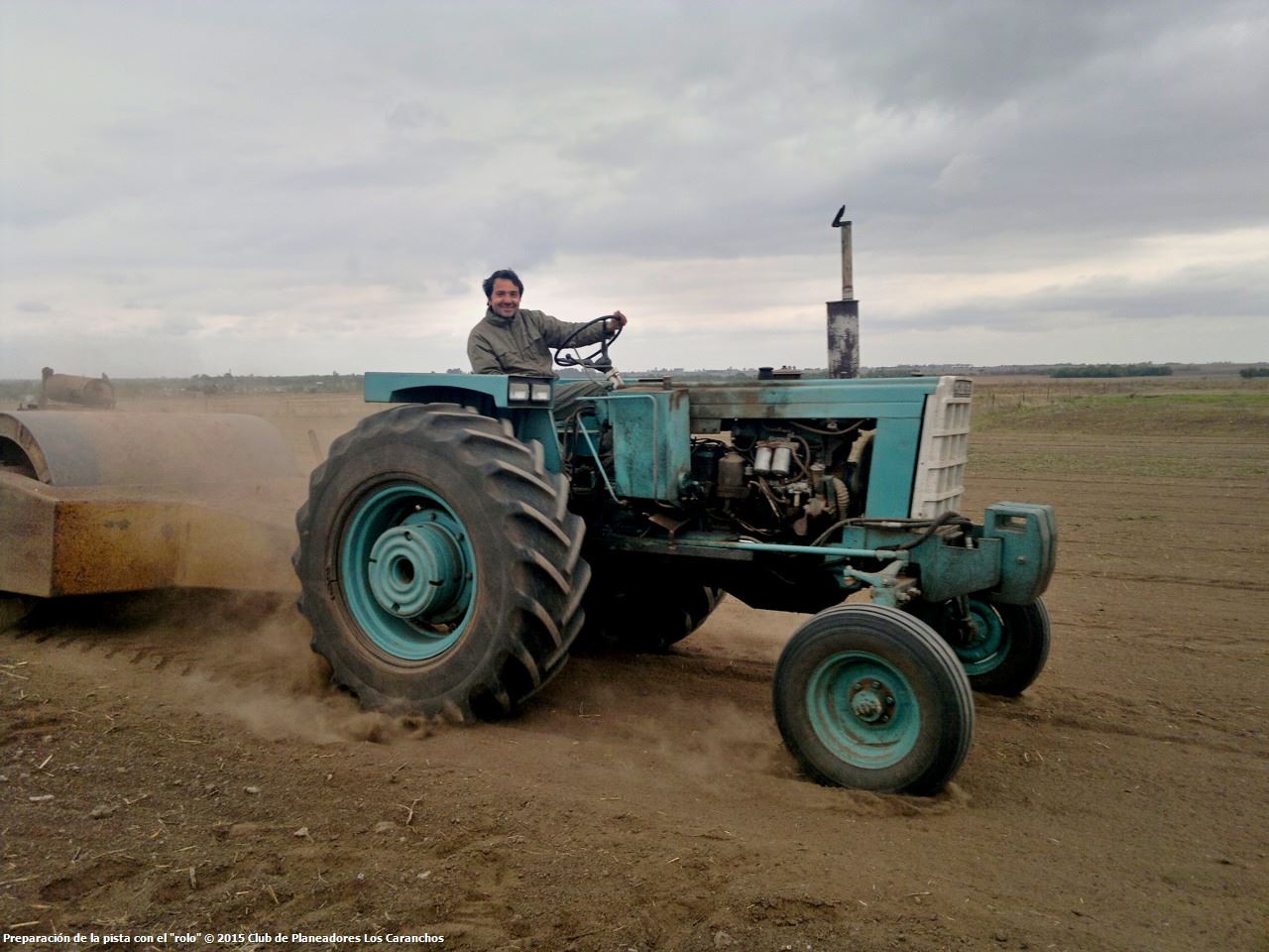Preparación de la pista con el rolo